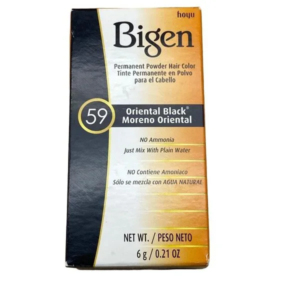 Bigen Ammonia Free Permanent Powder Hair Color #59 Oriental Black - Picture 3 of 6